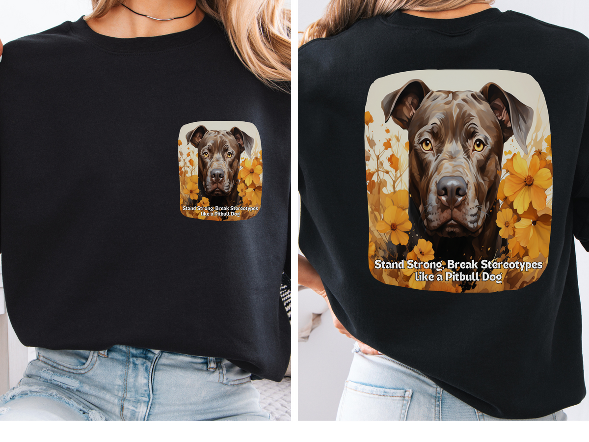 Pitbull Pride Sunflower Sweatshirt – 'Stand Strong, Break Stereotypes' – Unisex Bully Breed Awareness Pullover