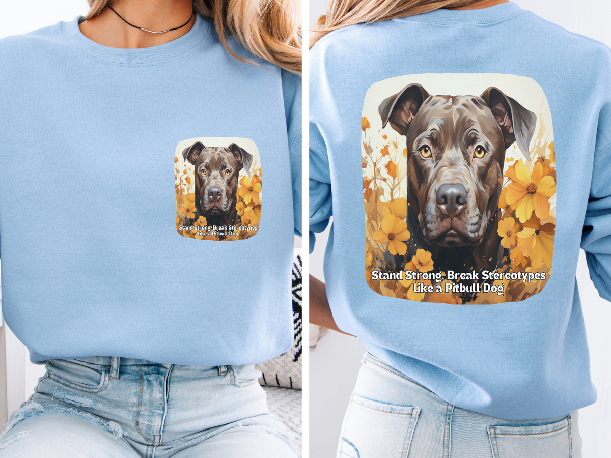Pitbull Pride Sunflower Sweatshirt – 'Stand Strong, Break Stereotypes' – Unisex Bully Breed Awareness Pullover