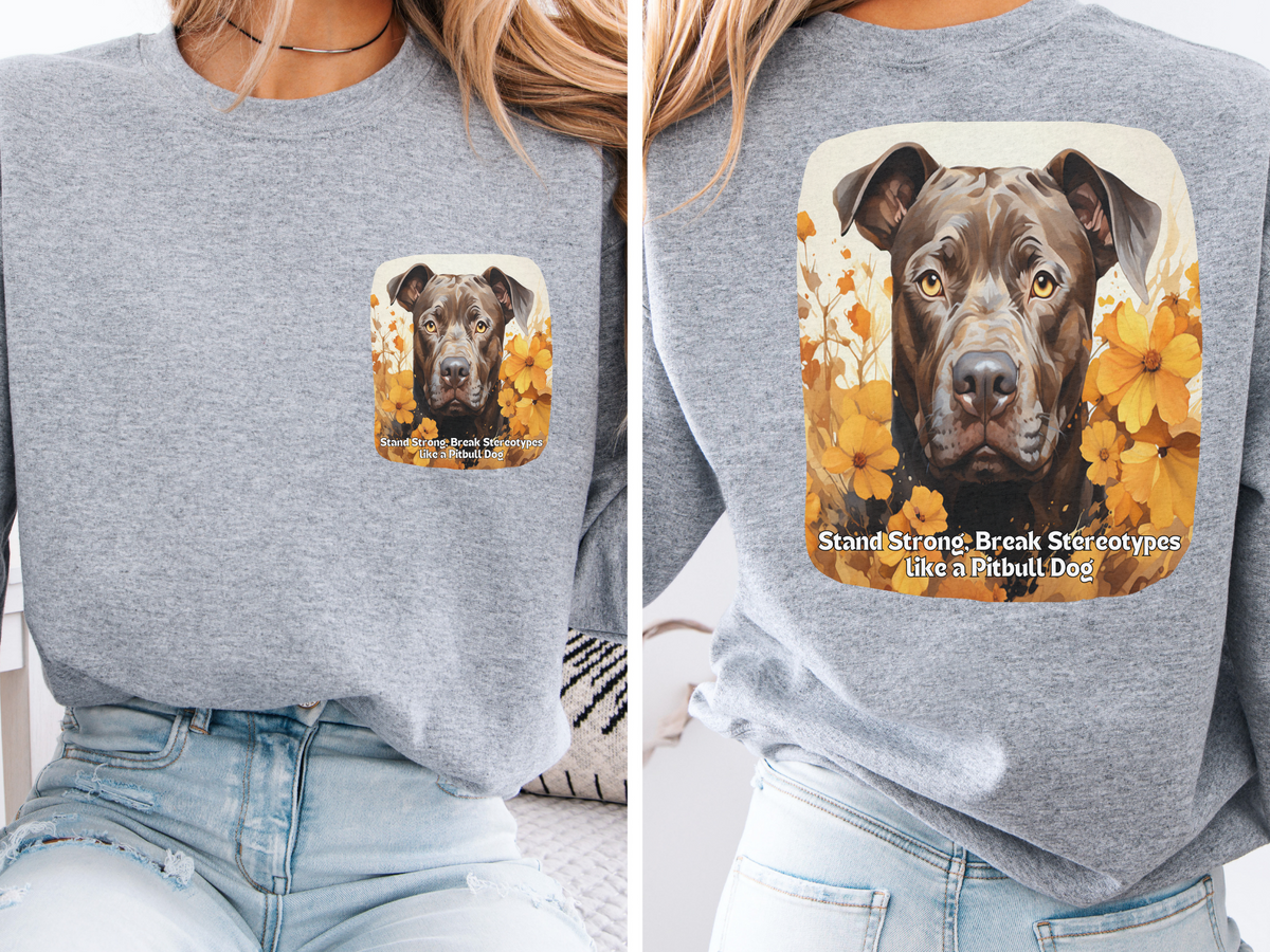 Pitbull Pride Sunflower Sweatshirt – 'Stand Strong, Break Stereotypes' – Unisex Bully Breed Awareness Pullover