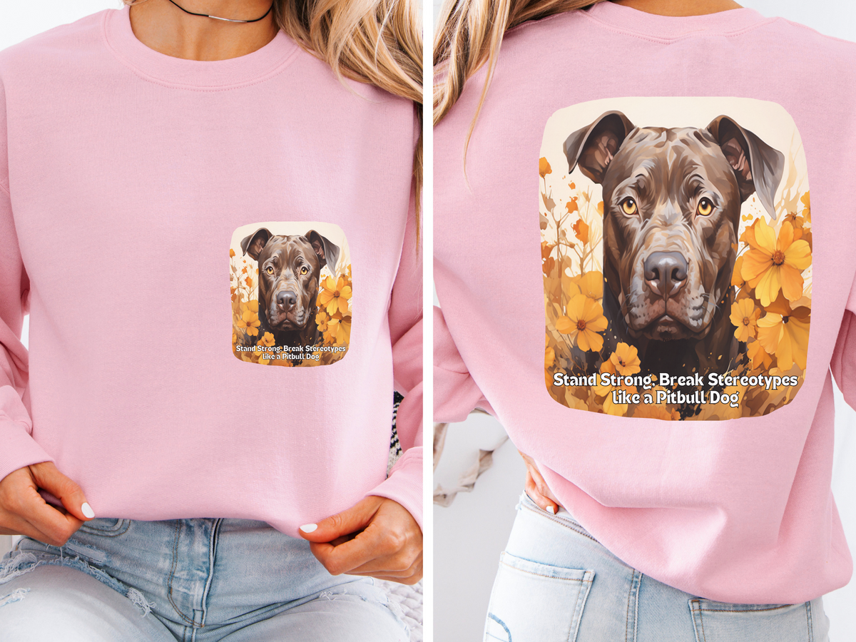 Pitbull Pride Sunflower Sweatshirt – 'Stand Strong, Break Stereotypes' – Unisex Bully Breed Awareness Pullover