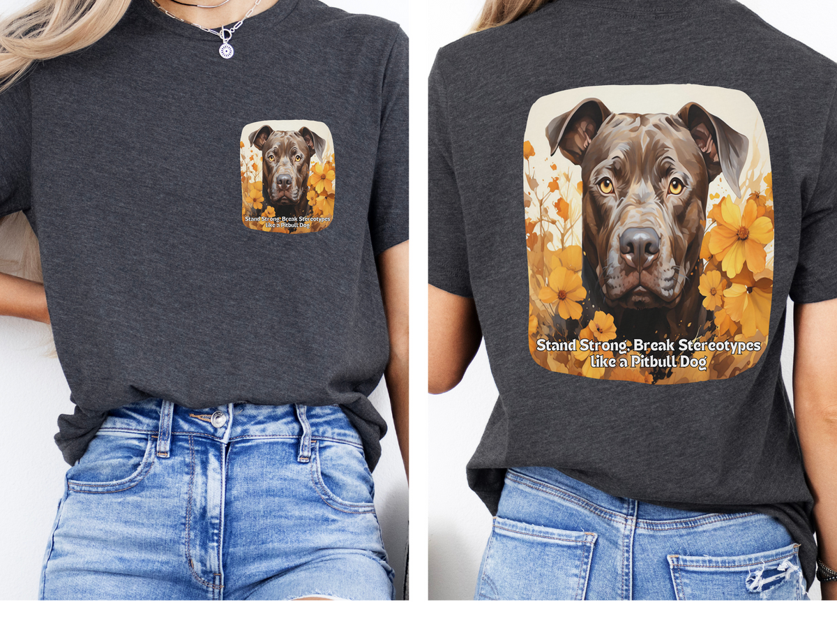 Sunflower Pitbull Dog T-Shirt – Stand Strong & Break Stereotypes | Unisex Tee
