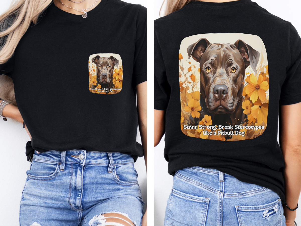 Sunflower Pitbull Dog T-Shirt – Stand Strong & Break Stereotypes | Unisex Tee