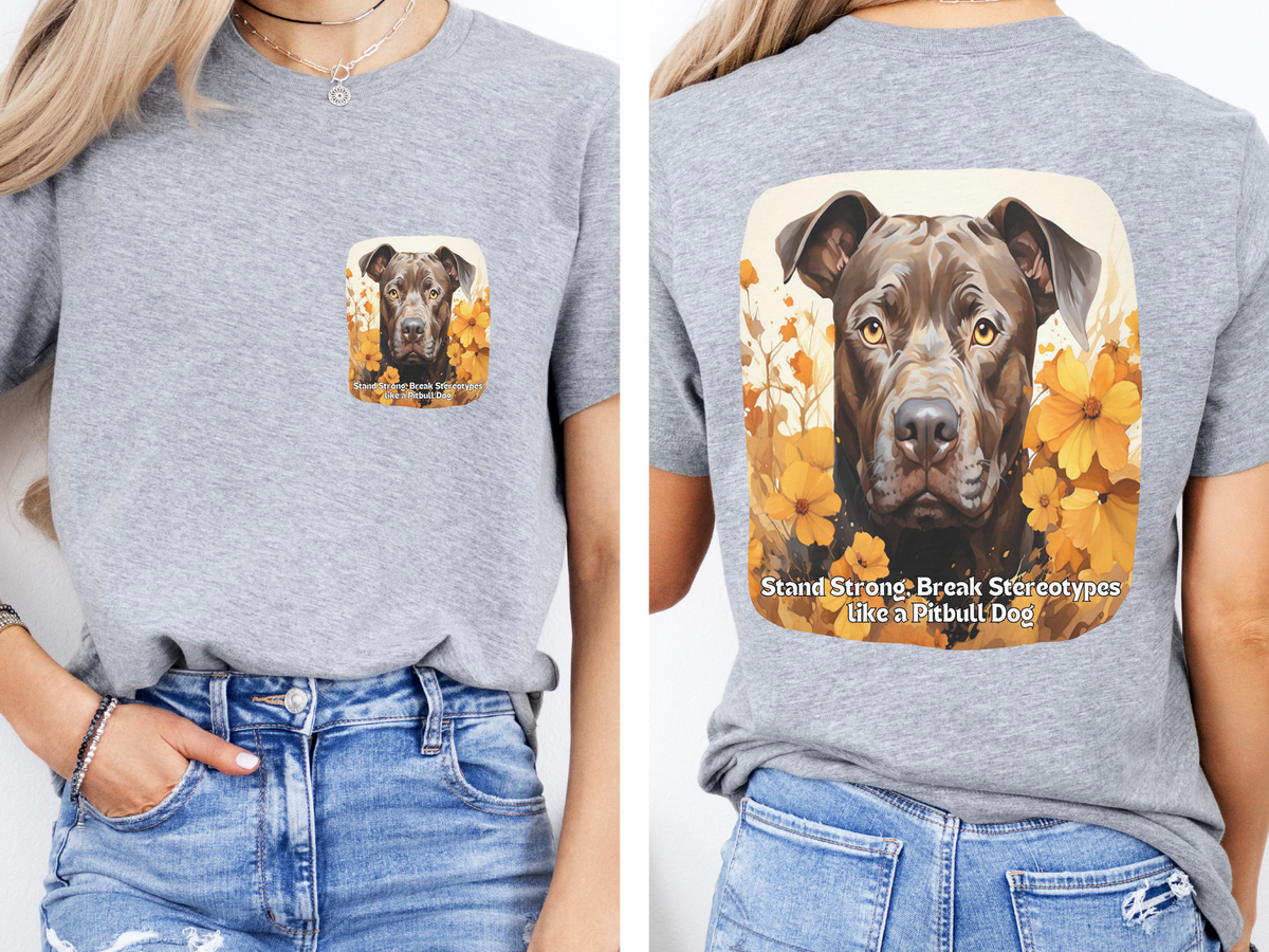 Sunflower Pitbull Dog T-Shirt – Stand Strong & Break Stereotypes | Unisex Tee