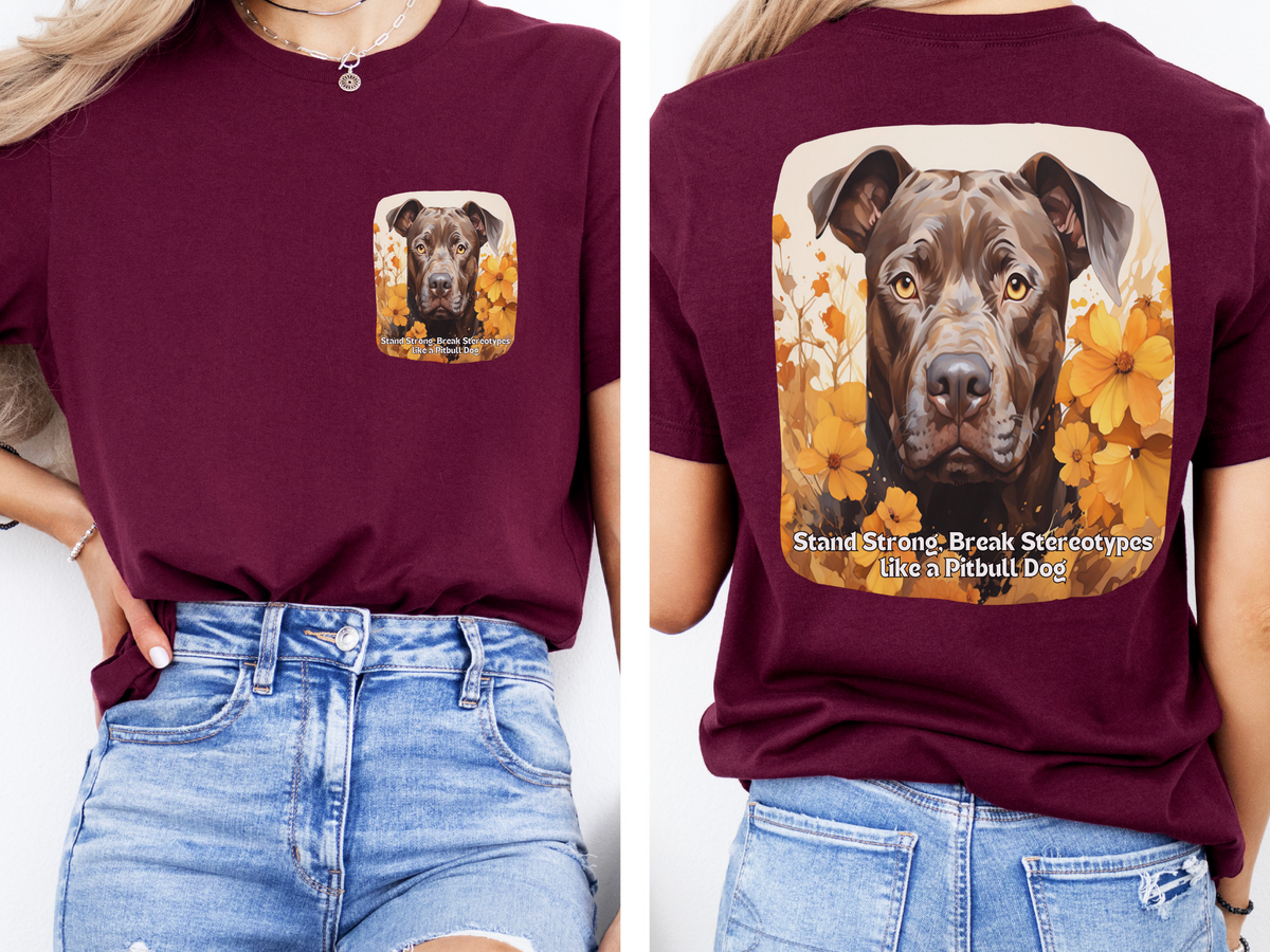 Sunflower Pitbull Dog T-Shirt – Stand Strong & Break Stereotypes | Unisex Tee