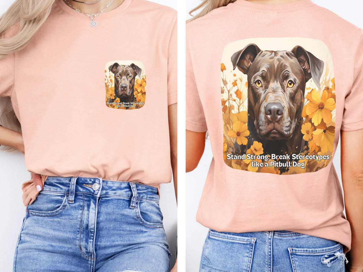 Sunflower Pitbull Dog T-Shirt – Stand Strong & Break Stereotypes | Unisex Tee