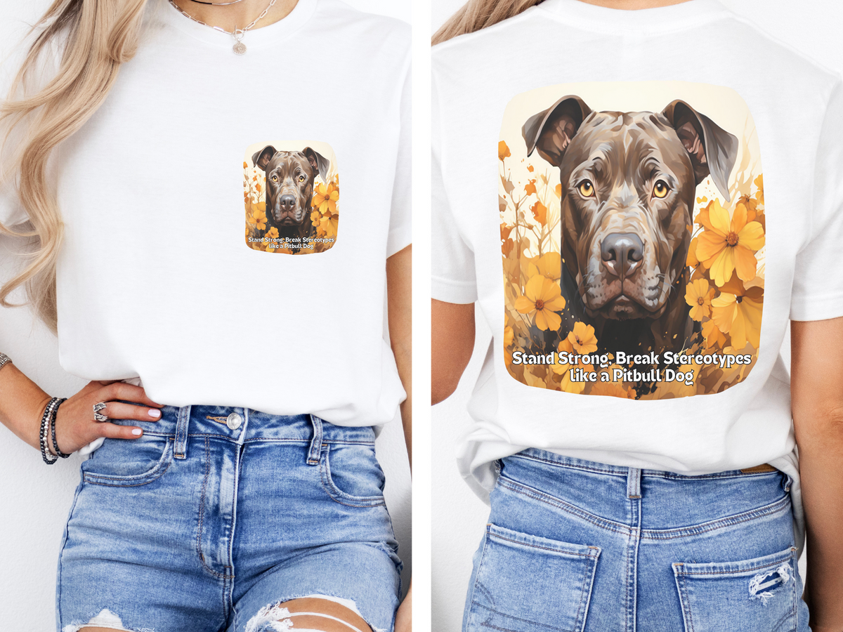 Sunflower Pitbull Dog T-Shirt – Stand Strong & Break Stereotypes | Unisex Tee
