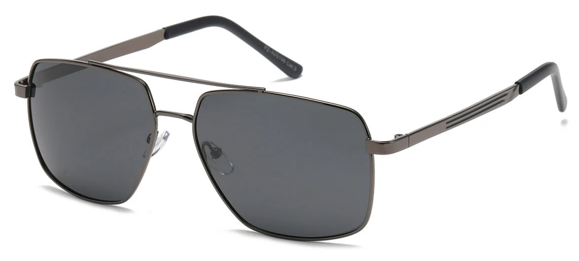 Polarized Air Force PZ-AV5198 Square Aviator Sunglasses – UV400 TAC Lens, Metal Frame, Smoke Brown Green Lens, Men’s Sport Shades