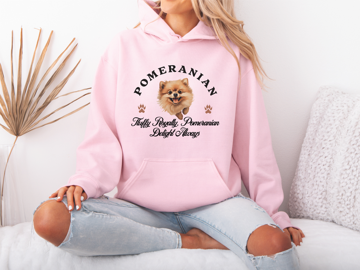 Pomeranian Dog Hoodie – "Fluffy Royalty: Pomeranian Delight Always" | Unisex Cozy Hoodie for Small & Stylish Pups