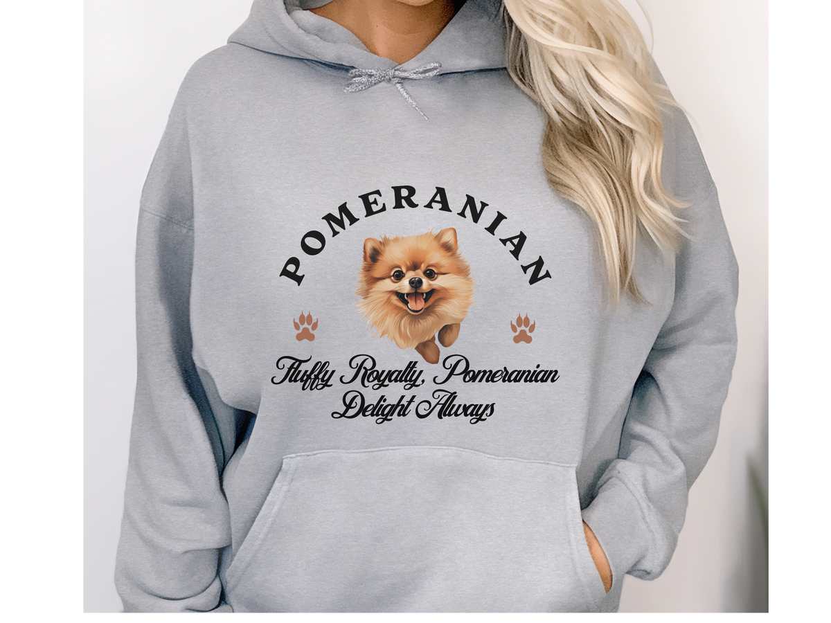 Pomeranian Dog Hoodie – "Fluffy Royalty: Pomeranian Delight Always" | Unisex Cozy Hoodie for Small & Stylish Pups