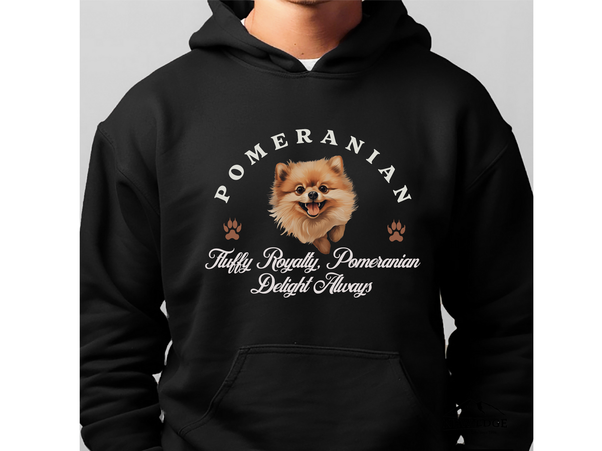 Pomeranian Dog Hoodie – "Fluffy Royalty: Pomeranian Delight Always" | Unisex Cozy Hoodie for Small & Stylish Pups