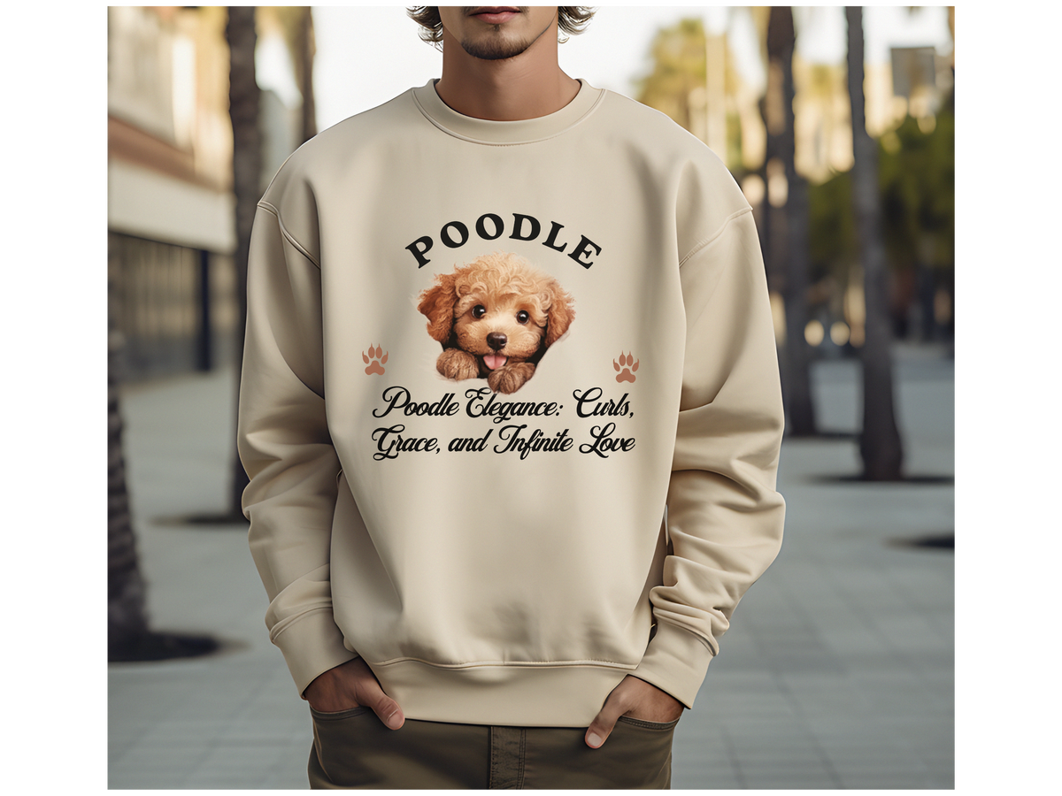 Poodle Sweatshirt – Poodle Elegance: Curls, Grace, and Infinite Love – Unisex Dog Lover Apparel