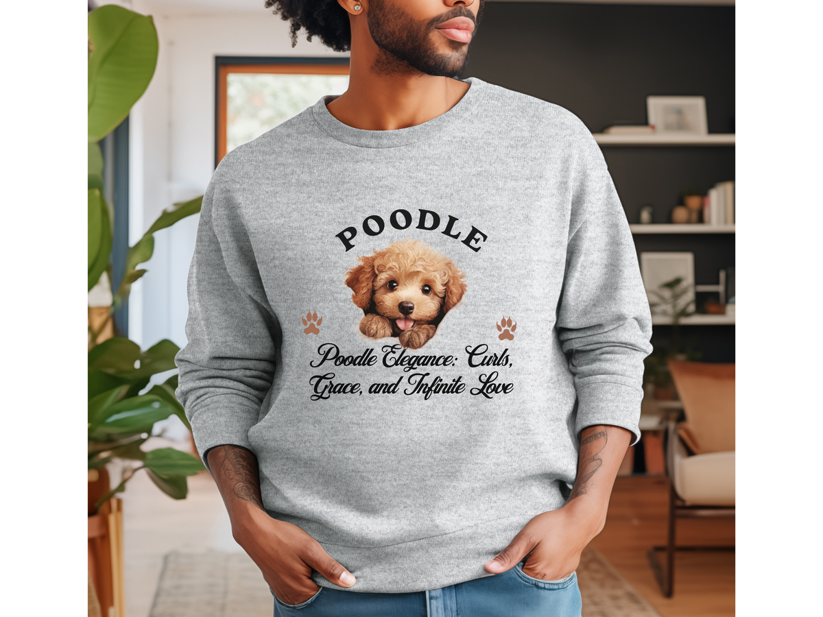 Poodle Sweatshirt – Poodle Elegance: Curls, Grace, and Infinite Love – Unisex Dog Lover Apparel