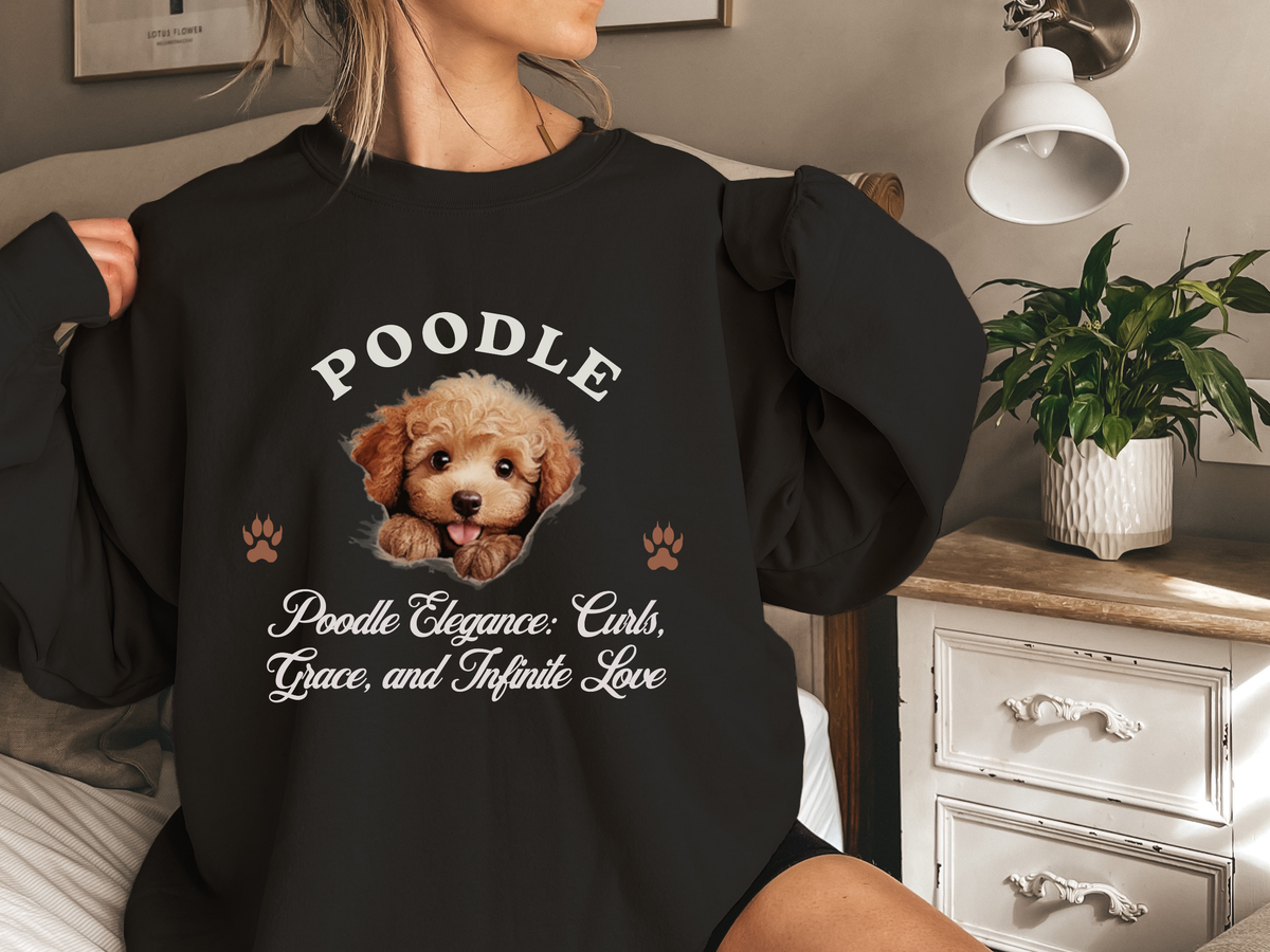 Poodle Sweatshirt – Poodle Elegance: Curls, Grace, and Infinite Love – Unisex Dog Lover Apparel