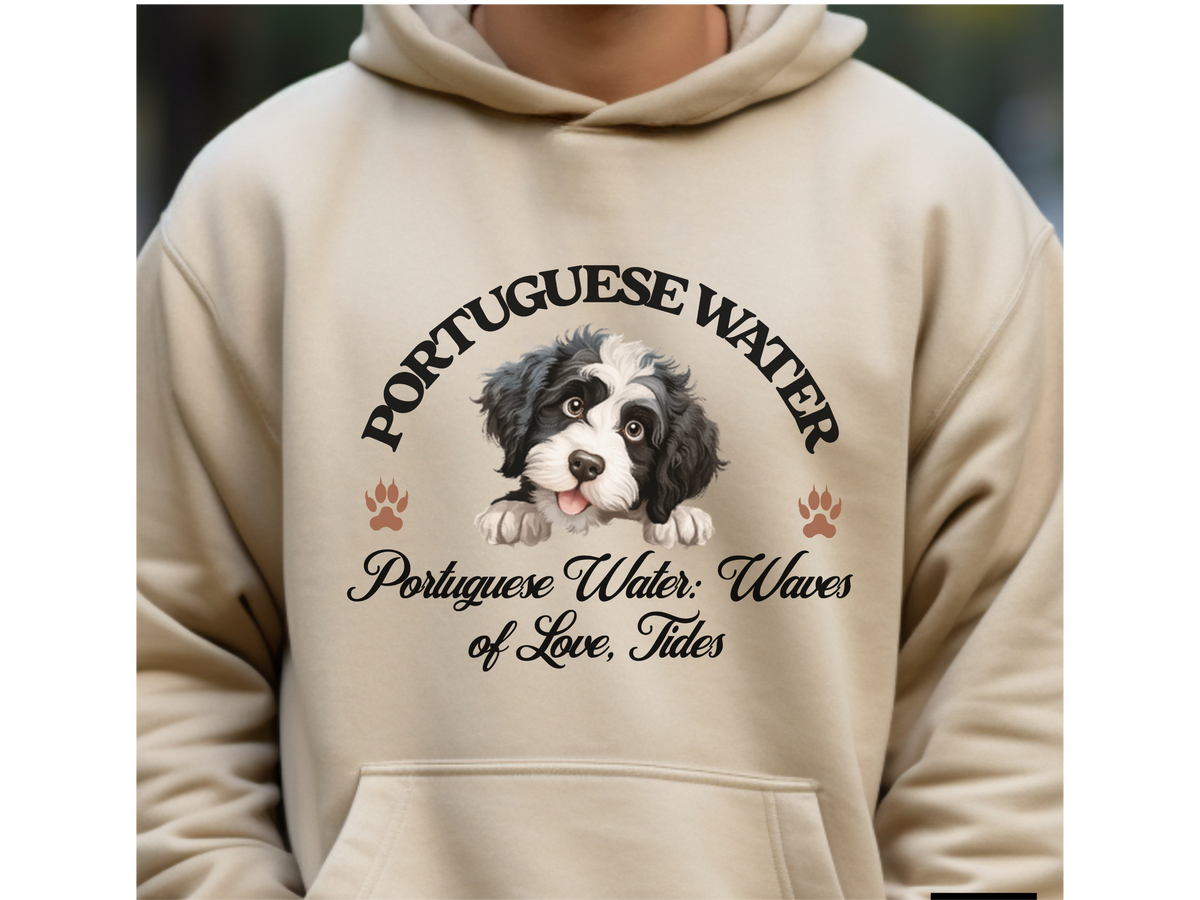 Portuguese Water Dog Hoodie – "Portuguese Water: Waves of Love, Tides of Loyalty" | Unisex Cozy Hoodie for Adventurous Dogs