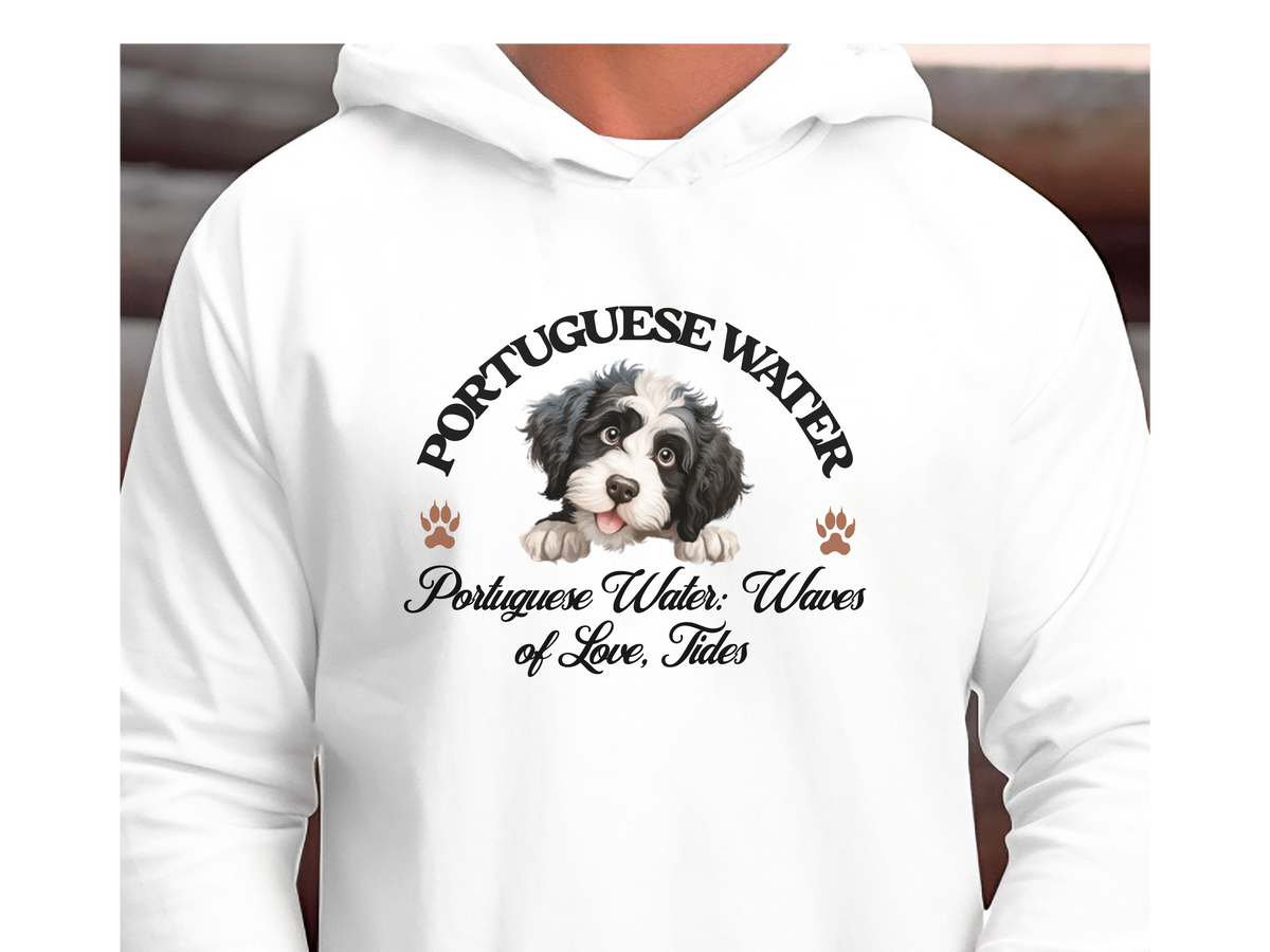 Portuguese Water Dog Hoodie – "Portuguese Water: Waves of Love, Tides of Loyalty" | Unisex Cozy Hoodie for Adventurous Dogs