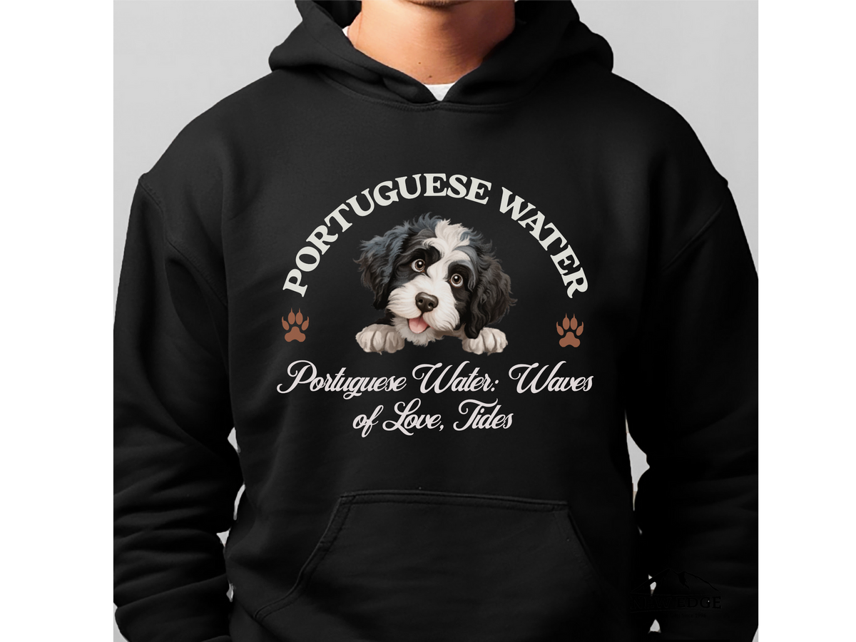 Portuguese Water Dog Hoodie – "Portuguese Water: Waves of Love, Tides of Loyalty" | Unisex Cozy Hoodie for Adventurous Dogs