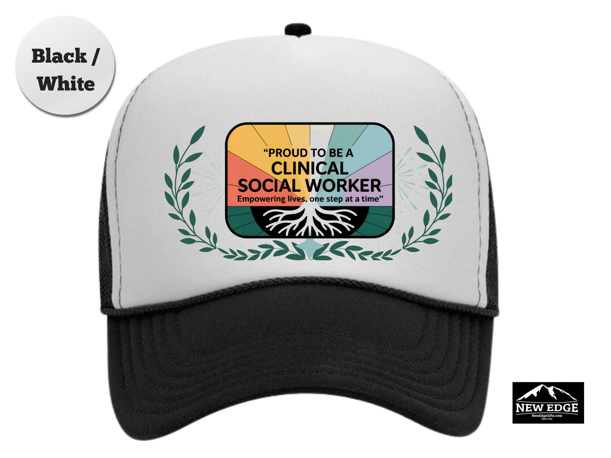 Clinical Social Worker Trucker Hat – Proud to Be a Clinical Social Worker, Empowering Lives One Step at a Time – Mental Health Mesh Cap Gift