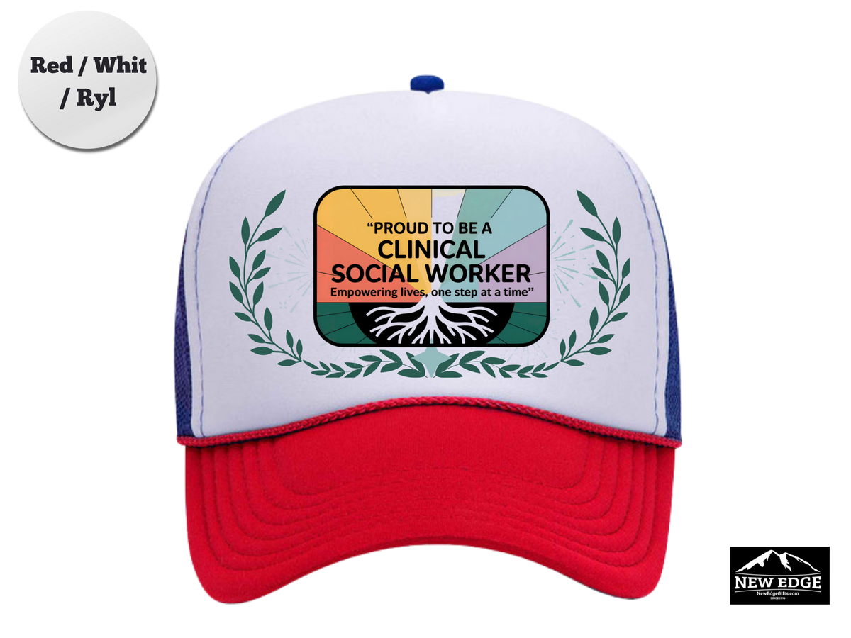 Clinical Social Worker Trucker Hat – Proud to Be a Clinical Social Worker, Empowering Lives One Step at a Time – Mental Health Mesh Cap Gift