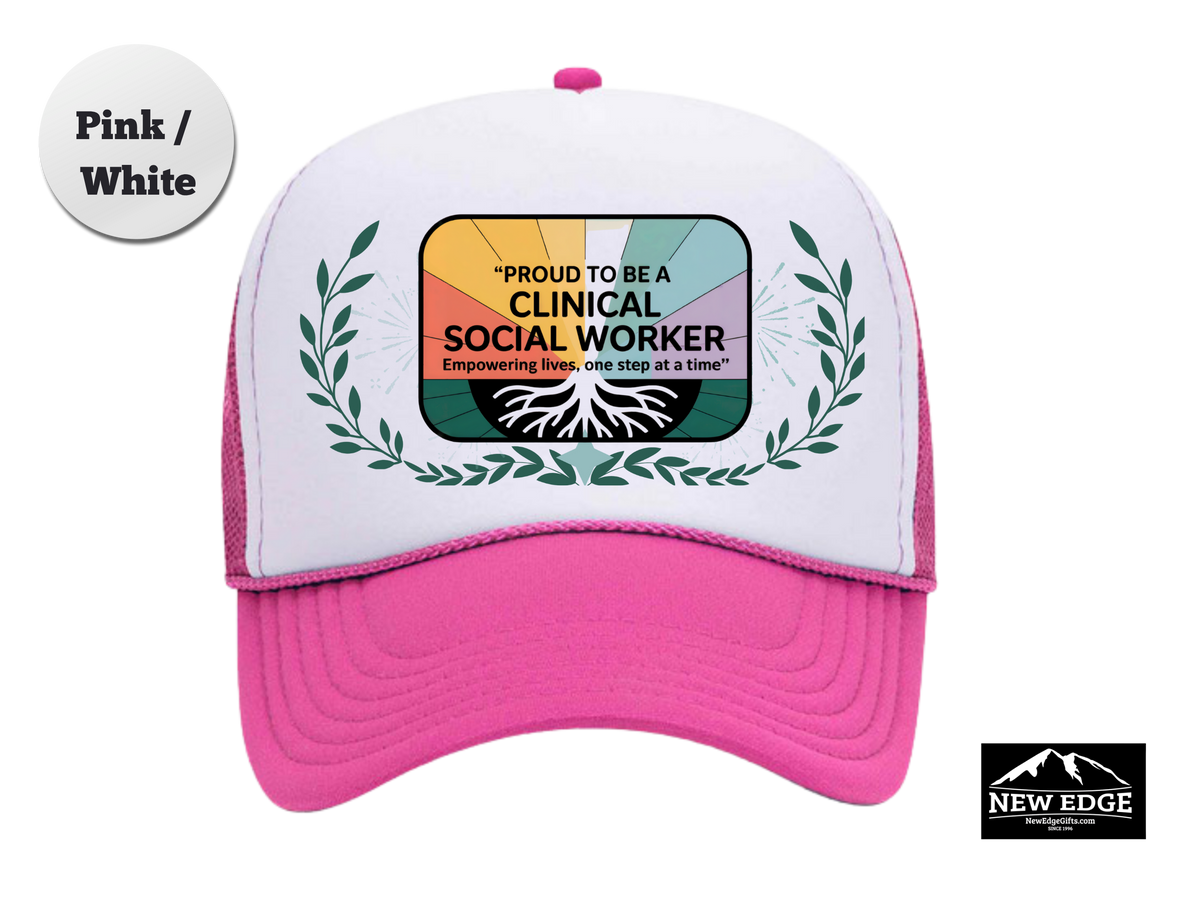 Clinical Social Worker Trucker Hat – Proud to Be a Clinical Social Worker, Empowering Lives One Step at a Time – Mental Health Mesh Cap Gift
