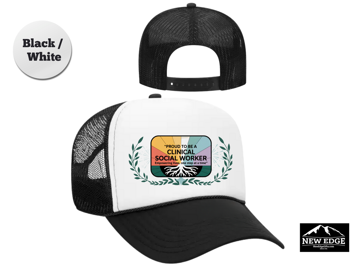 Clinical Social Worker Trucker Hat – Proud to Be a Clinical Social Worker, Empowering Lives One Step at a Time – Mental Health Mesh Cap Gift