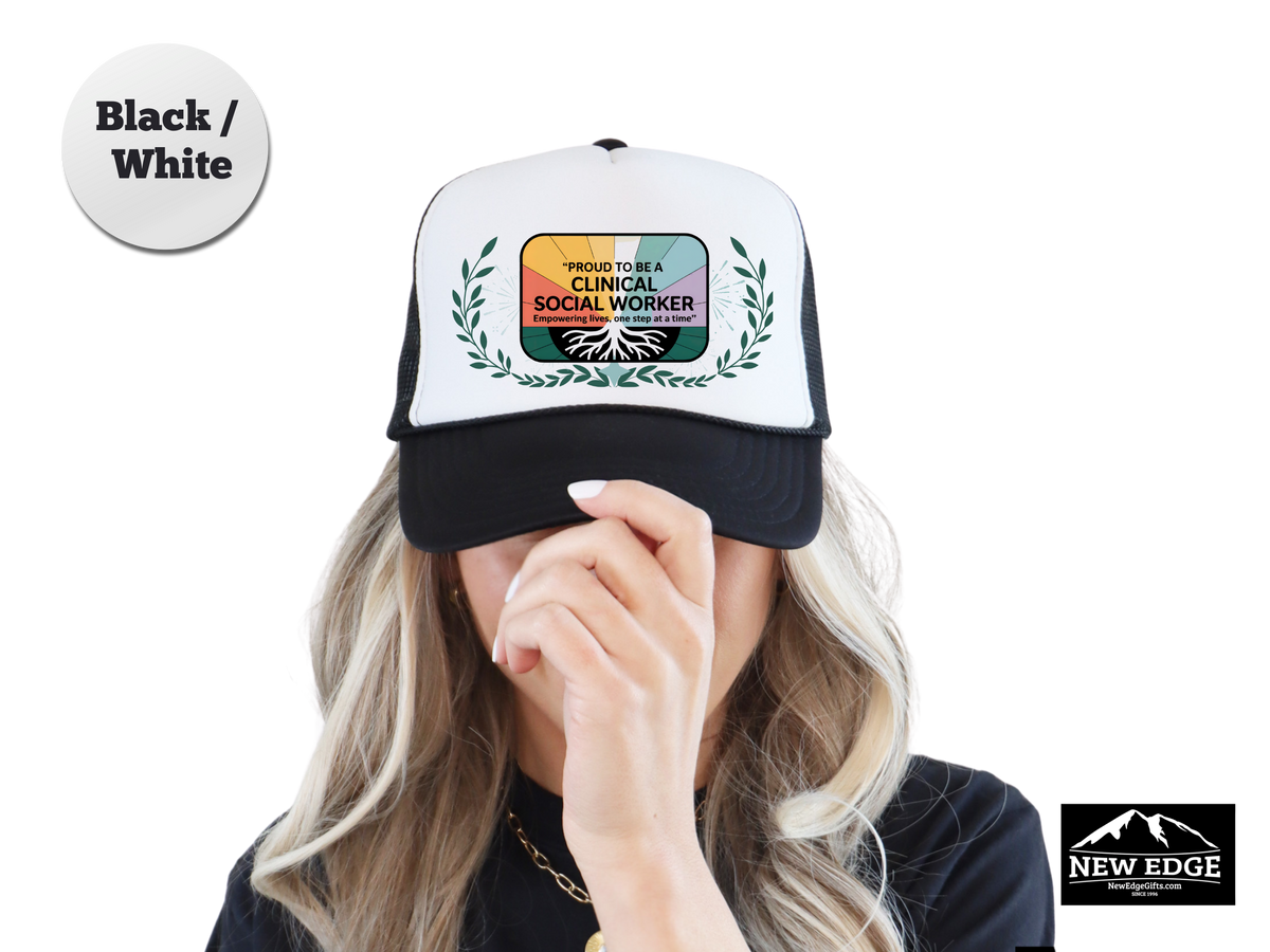 Clinical Social Worker Trucker Hat – Proud to Be a Clinical Social Worker, Empowering Lives One Step at a Time – Mental Health Mesh Cap Gift