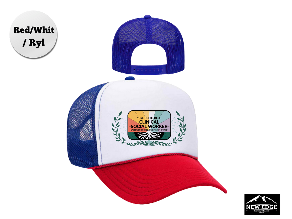Clinical Social Worker Trucker Hat – Proud to Be a Clinical Social Worker, Empowering Lives One Step at a Time – Mental Health Mesh Cap Gift