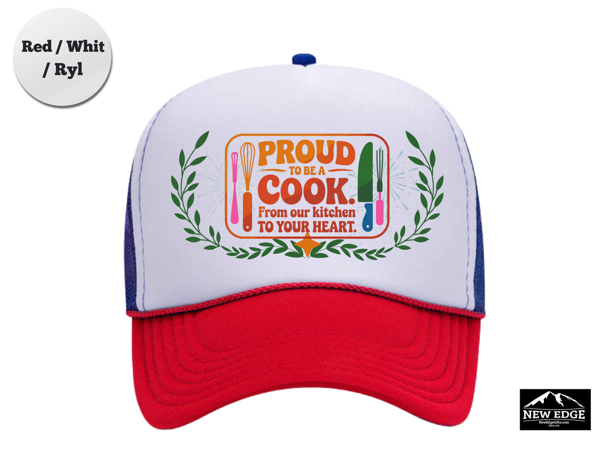 Cook Trucker Hat – Proud to Be a Cook, From Our Kitchen to Your Heart – Chef & Culinary Mesh Cap Gift