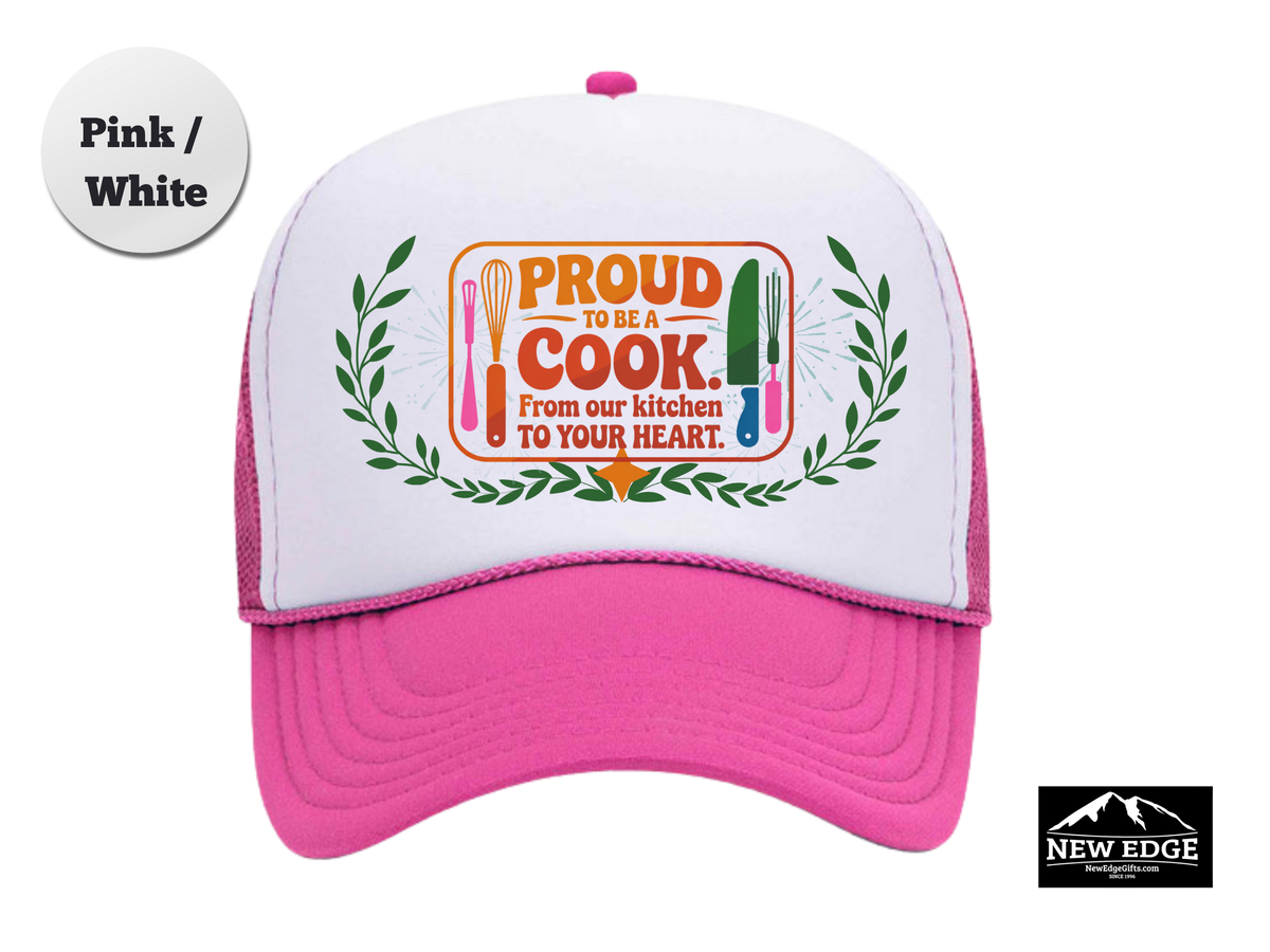 Cook Trucker Hat – Proud to Be a Cook, From Our Kitchen to Your Heart – Chef & Culinary Mesh Cap Gift