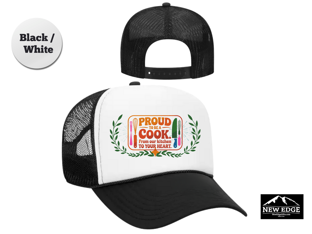 Cook Trucker Hat – Proud to Be a Cook, From Our Kitchen to Your Heart – Chef & Culinary Mesh Cap Gift