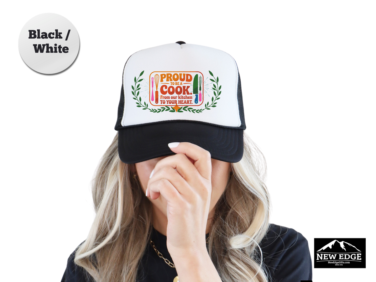 Cook Trucker Hat – Proud to Be a Cook, From Our Kitchen to Your Heart – Chef & Culinary Mesh Cap Gift