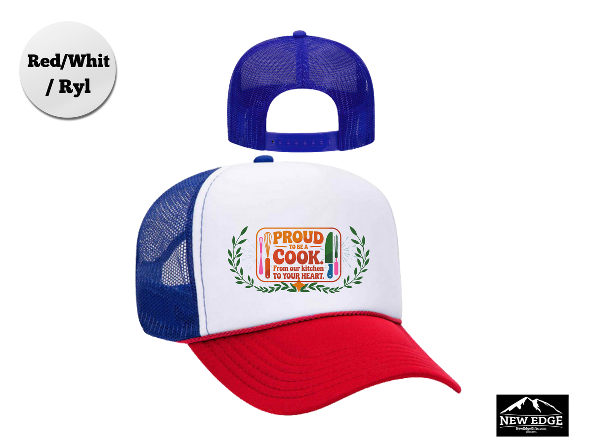 Cook Trucker Hat – Proud to Be a Cook, From Our Kitchen to Your Heart – Chef & Culinary Mesh Cap Gift