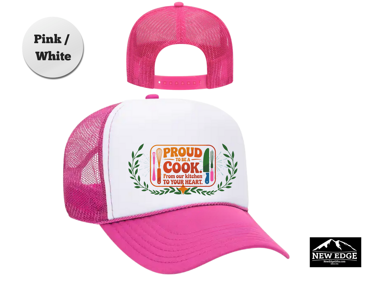 Cook Trucker Hat – Proud to Be a Cook, From Our Kitchen to Your Heart – Chef & Culinary Mesh Cap Gift