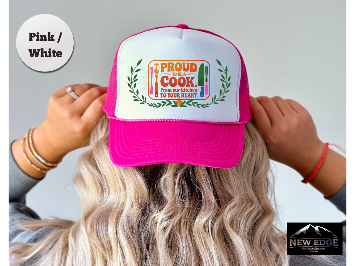 Cook Trucker Hat – Proud to Be a Cook, From Our Kitchen to Your Heart – Chef & Culinary Mesh Cap Gift