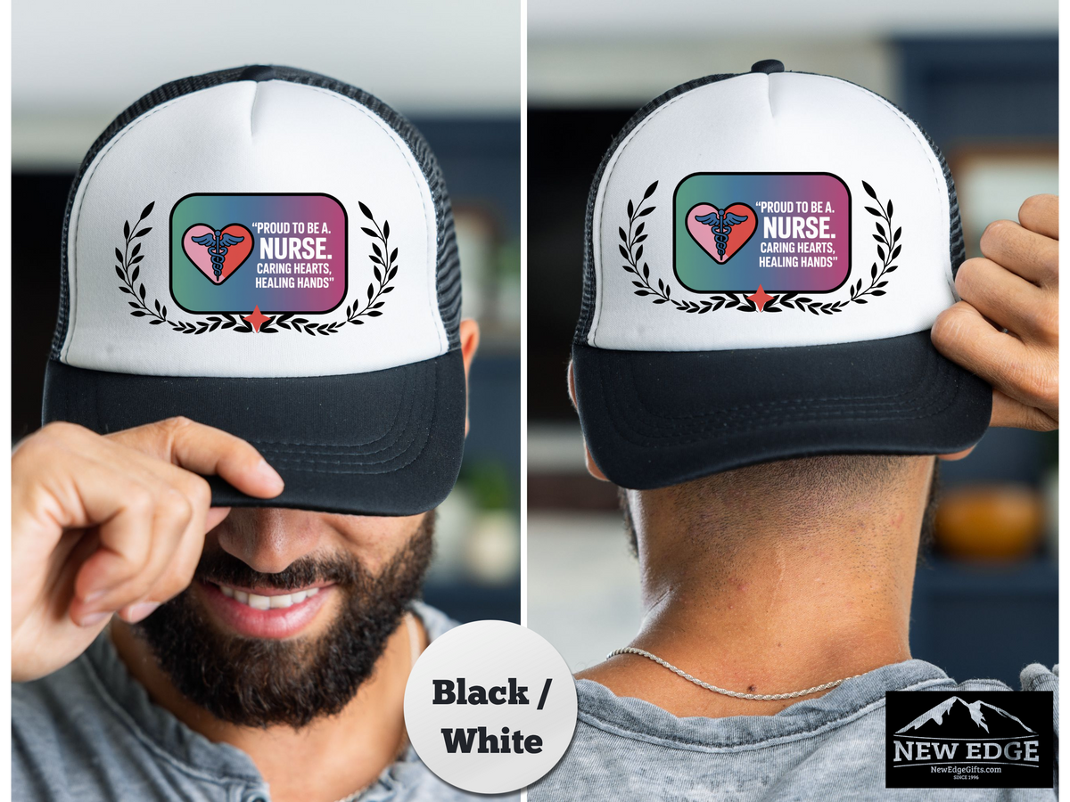 Nurse Trucker Hat – Proud to Be a Nurse | Caring Hearts, Healing Hands | Nurse Appreciation Gift Cap
