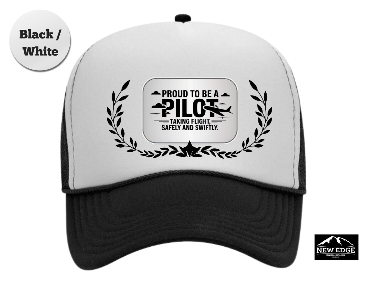 Pilot Trucker Hat – Proud to Be a Pilot | Taking Flight, Safely and Swiftly | Aviation Gift Hat for Commercial & Private Pilots