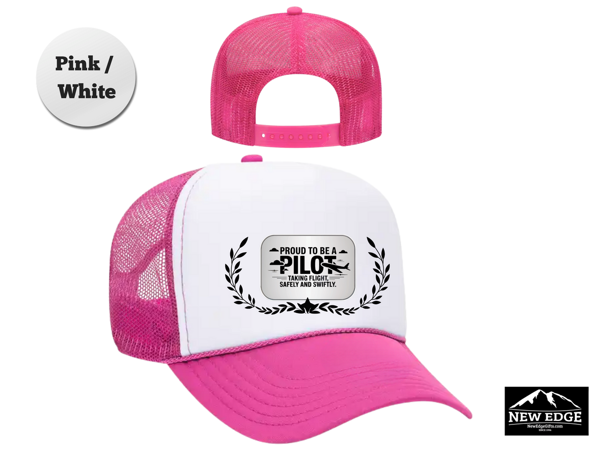 Pilot Trucker Hat – Proud to Be a Pilot | Taking Flight, Safely and Swiftly | Aviation Gift Hat for Commercial & Private Pilots