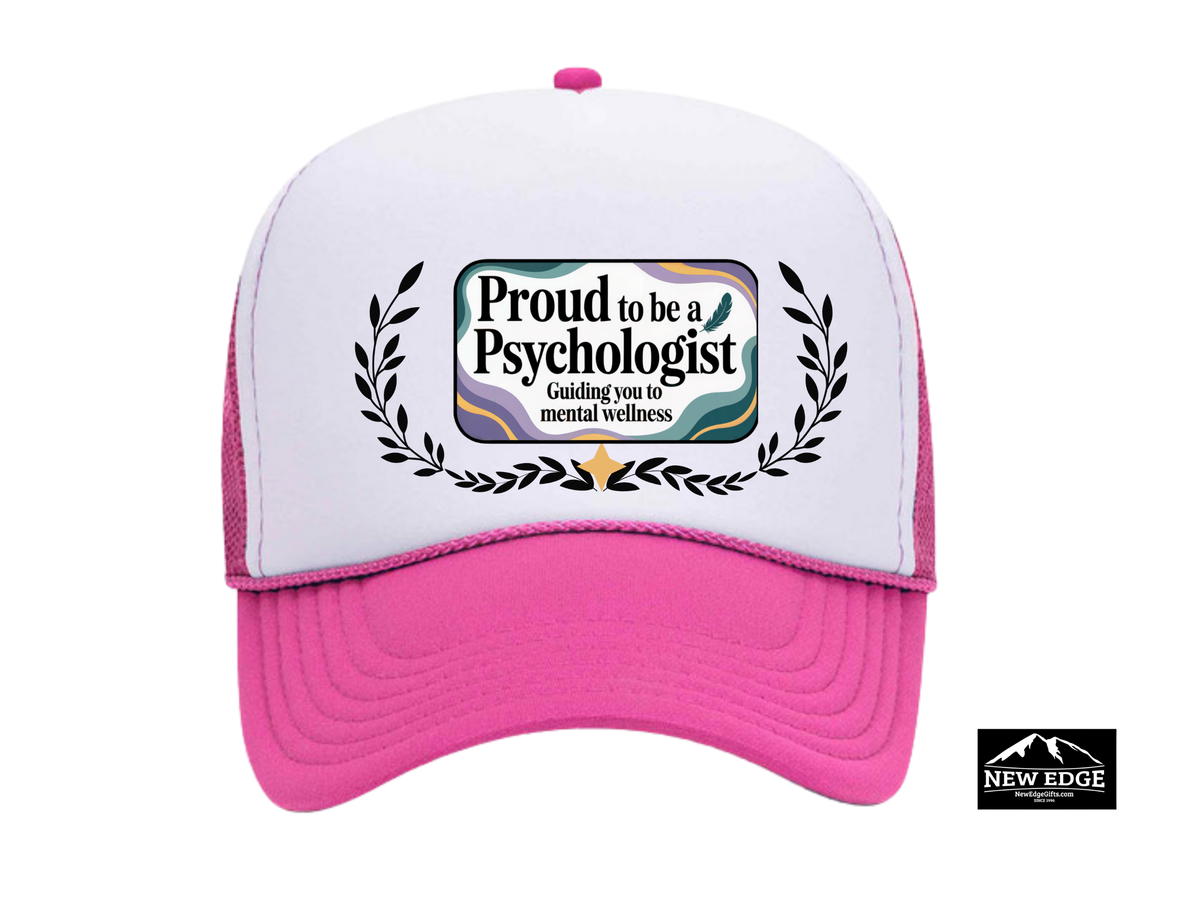 Psychologist Trucker Hat – Proud to Be a Psychologist | Guiding You to Mental Wellness | Mental Health Professional Gift Cap