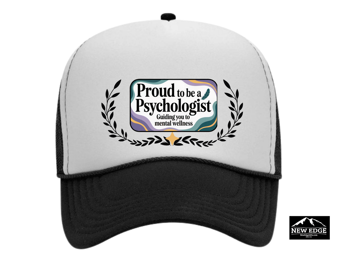 Psychologist Trucker Hat – Proud to Be a Psychologist | Guiding You to Mental Wellness | Mental Health Professional Gift Cap