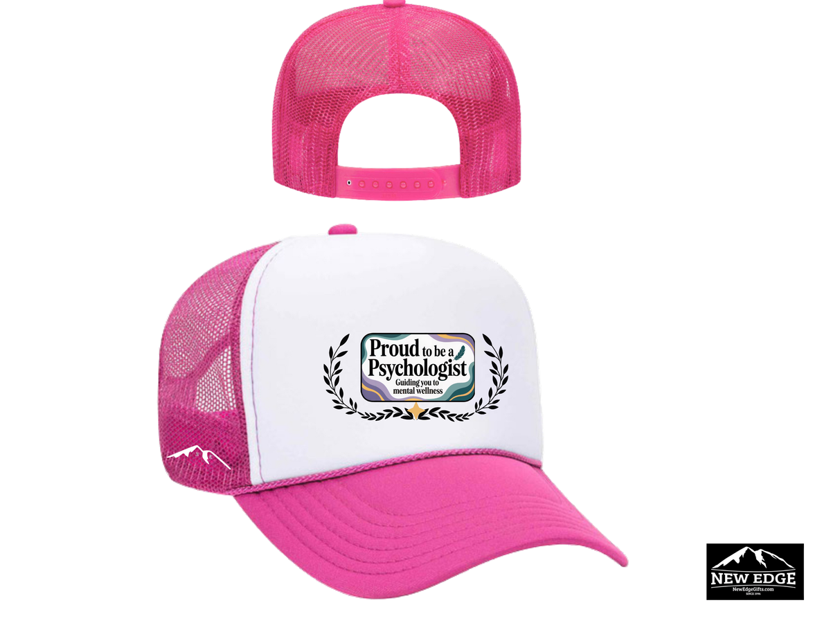 Psychologist Trucker Hat – Proud to Be a Psychologist | Guiding You to Mental Wellness | Mental Health Professional Gift Cap