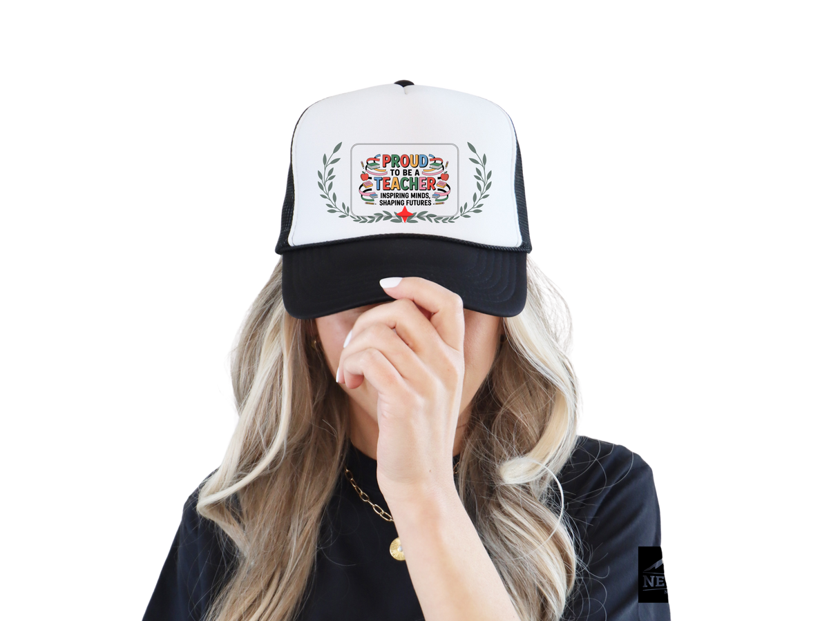 Teacher Trucker Hat – Proud to Be a Teacher | Inspiring Minds, Shaping Futures | Educator Gift for Back to School or Teacher Appreciation