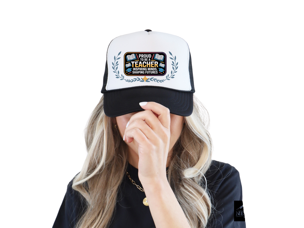 Teacher Trucker Hat – Proud to Be a Teacher | Inspiring Minds, Shaping Futures | Educator Appreciation Gift Cap