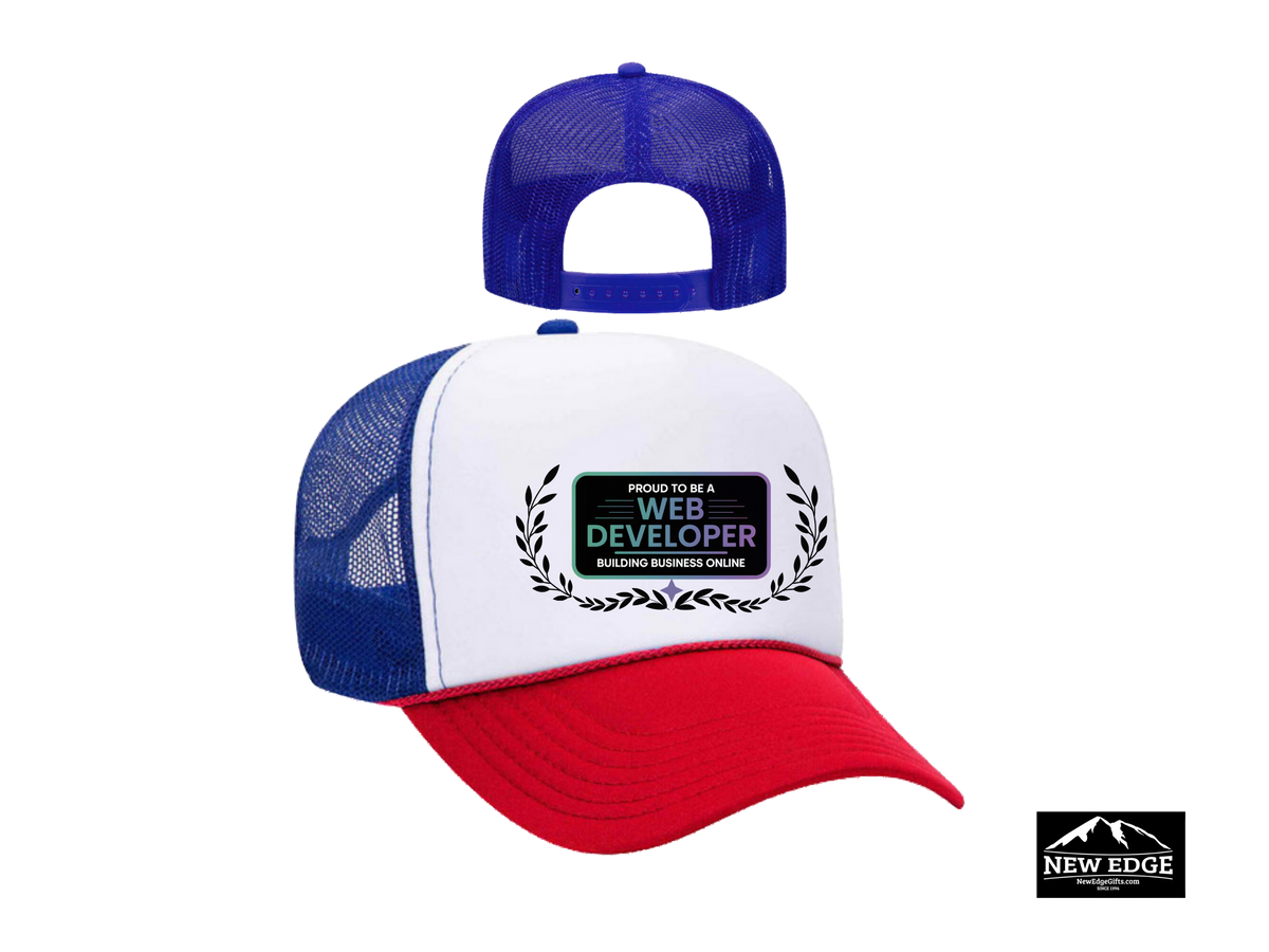 Web Developer Trucker Hat – Proud to Be a Web Developer | Building Business Online | Tech Gift for Programmers & Digital Creators