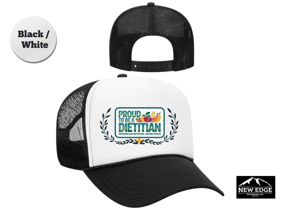 Dietitian Trucker Hat – Proud to Be a Dietitian, Personalized Nutrition & Lasting Health – Nutritionist Mesh Cap Gift