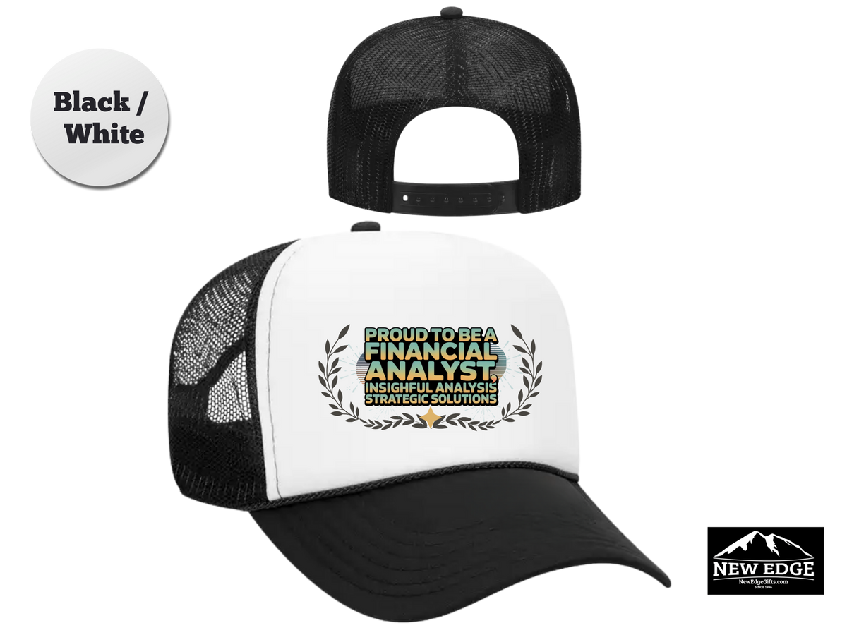 Financial Analyst Trucker Hat – Proud to Be a Financial Analyst, Insightful Analysis & Strategic Solutions – Finance Mesh Cap Gift
