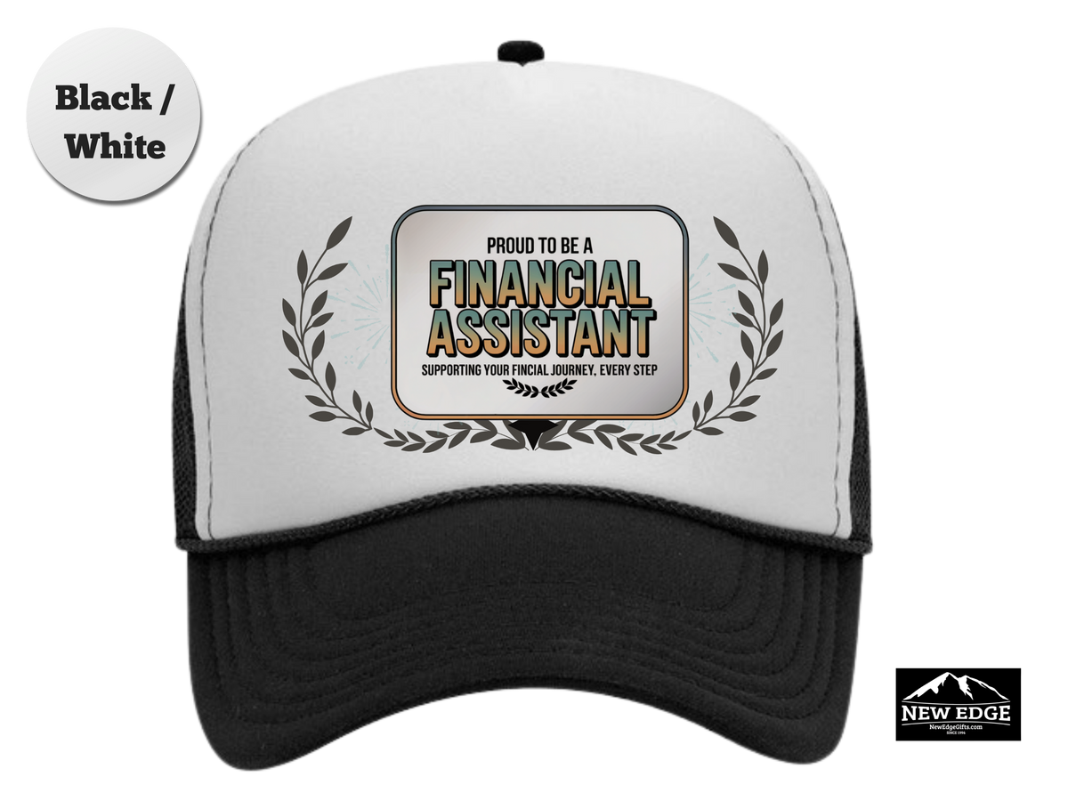 Financial Assistant Trucker Hat – Proud to Be a Financial Assistant, Supporting Your Financial Journey – Finance Team Mesh Cap Gift