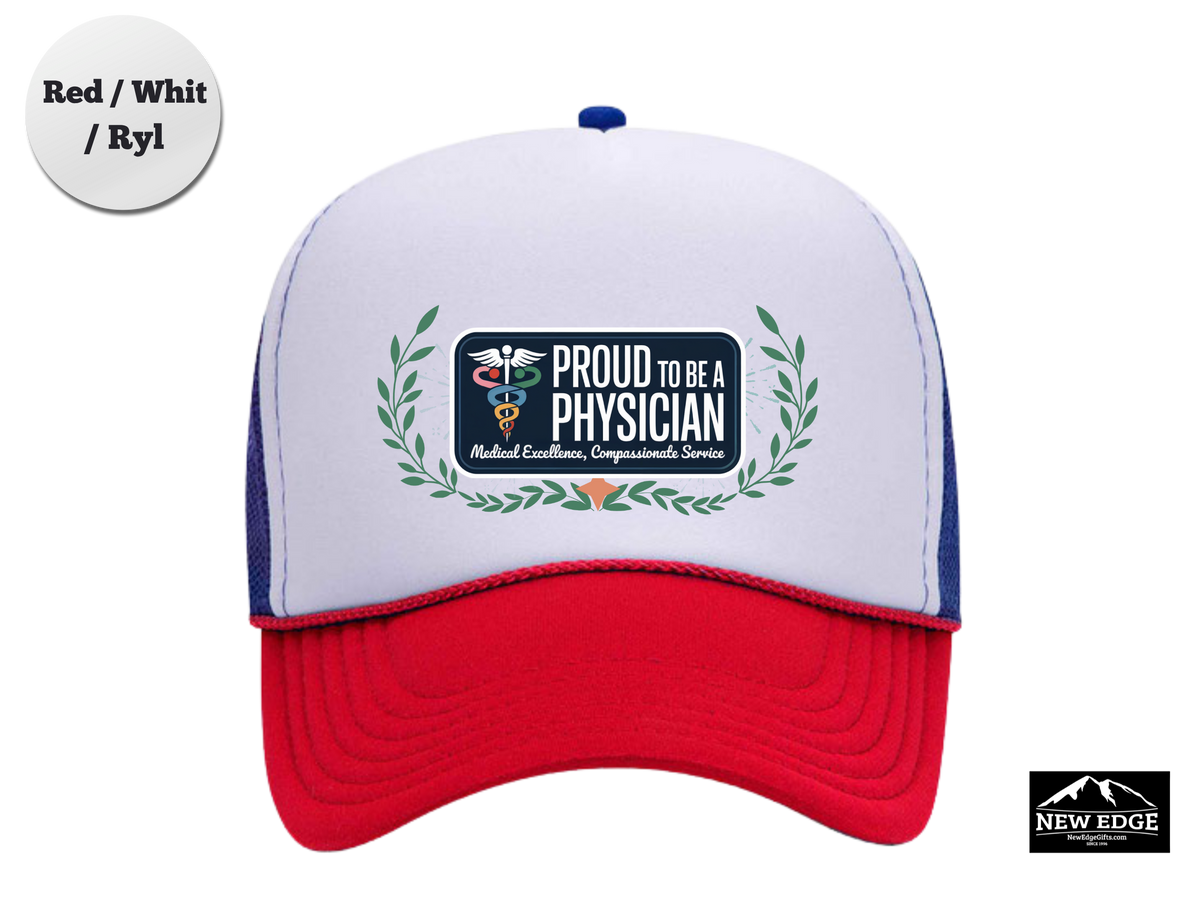 Physician Trucker Hat – Proud to Be a Physician, Medical Excellence & Compassionate Service – Healthcare Professional Mesh Cap Gift