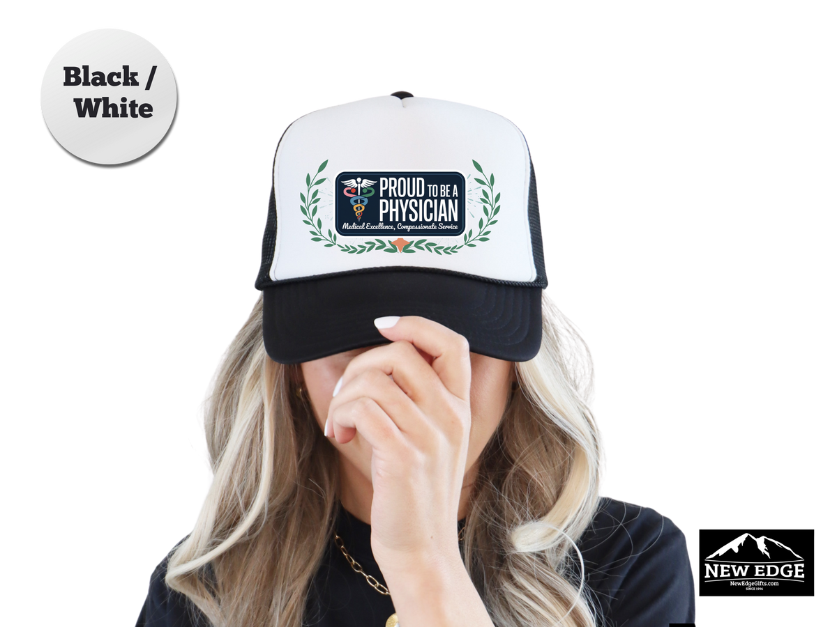 Physician Trucker Hat – Proud to Be a Physician, Medical Excellence & Compassionate Service – Healthcare Professional Mesh Cap Gift