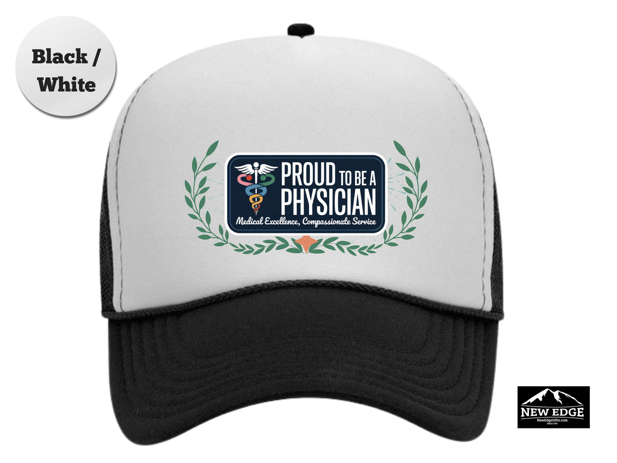 Physician Trucker Hat – Proud to Be a Physician, Medical Excellence & Compassionate Service – Healthcare Professional Mesh Cap Gift