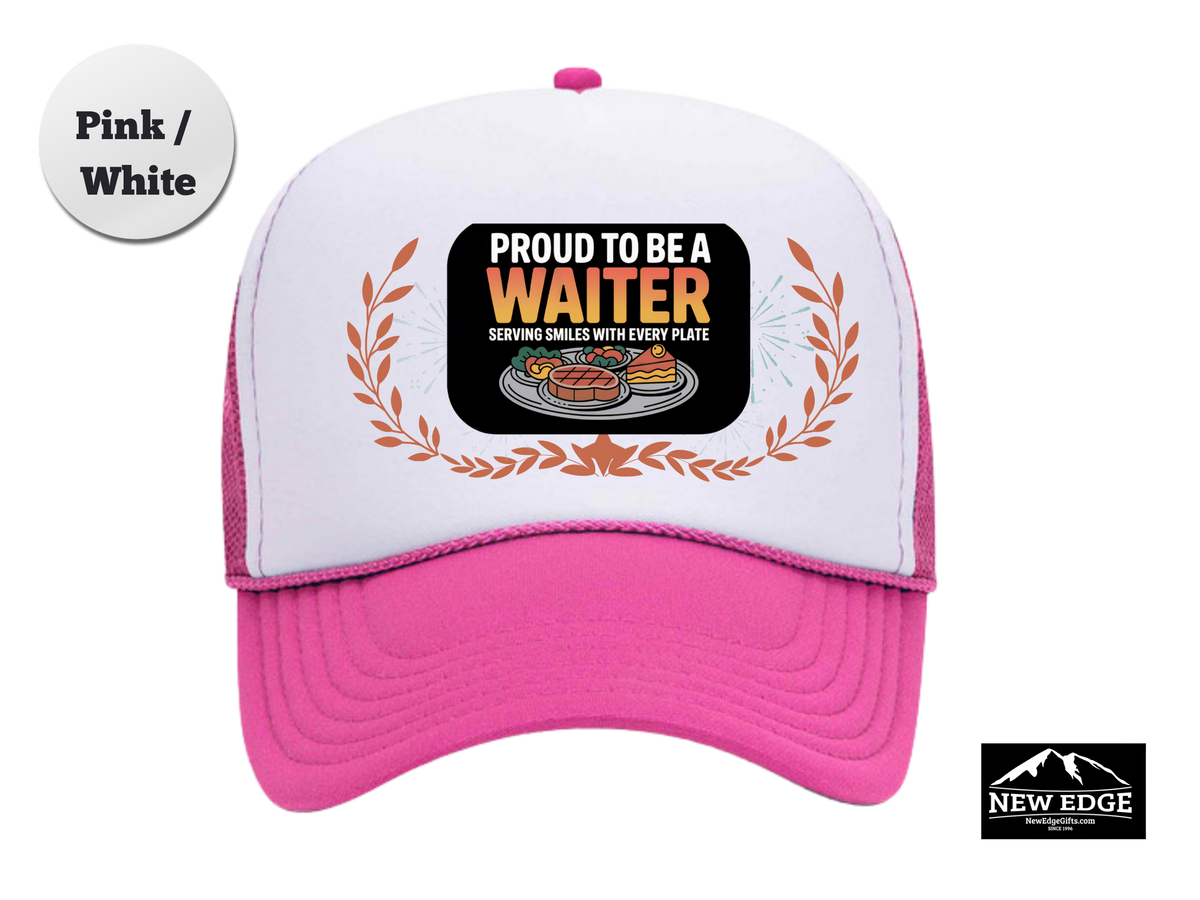 Waiter Trucker Hat – Proud to Be a Waiter, Serving Smiles with Every Plate – Restaurant Staff Mesh Cap Gift