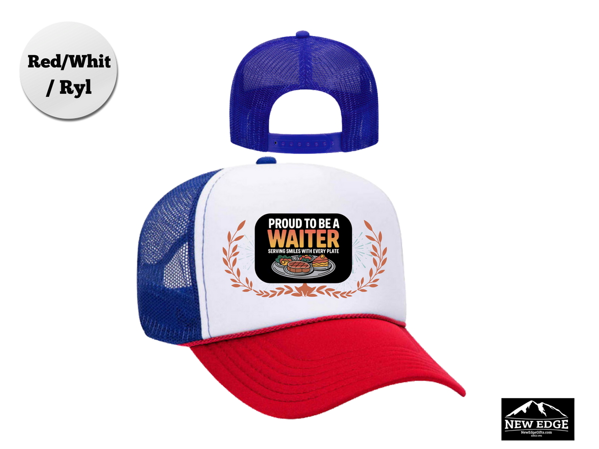 Waiter Trucker Hat – Proud to Be a Waiter, Serving Smiles with Every Plate – Restaurant Staff Mesh Cap Gift